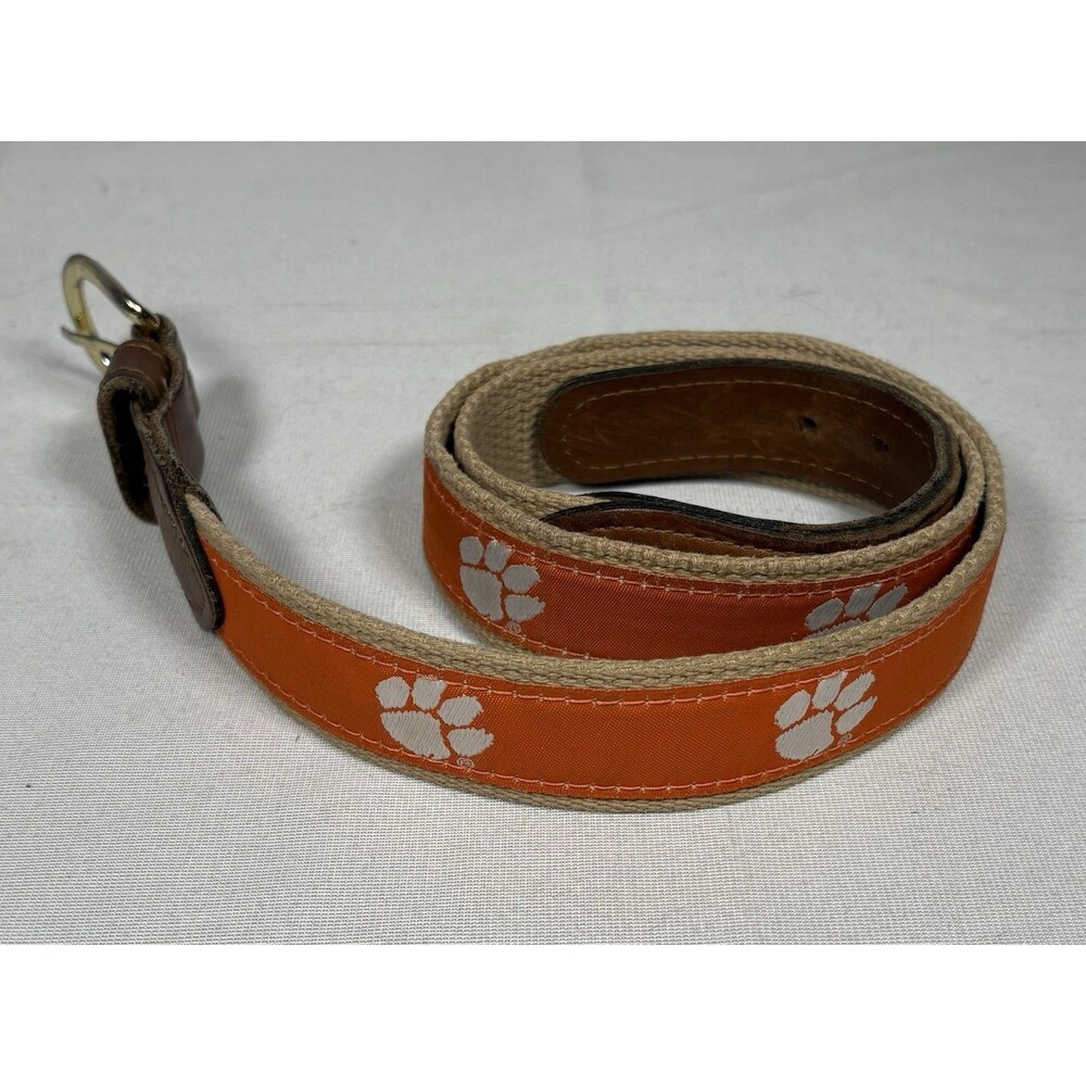 ZEP PRO Belt Men’s  34 Clemson University Leather Canvas Woven Brass Buckle